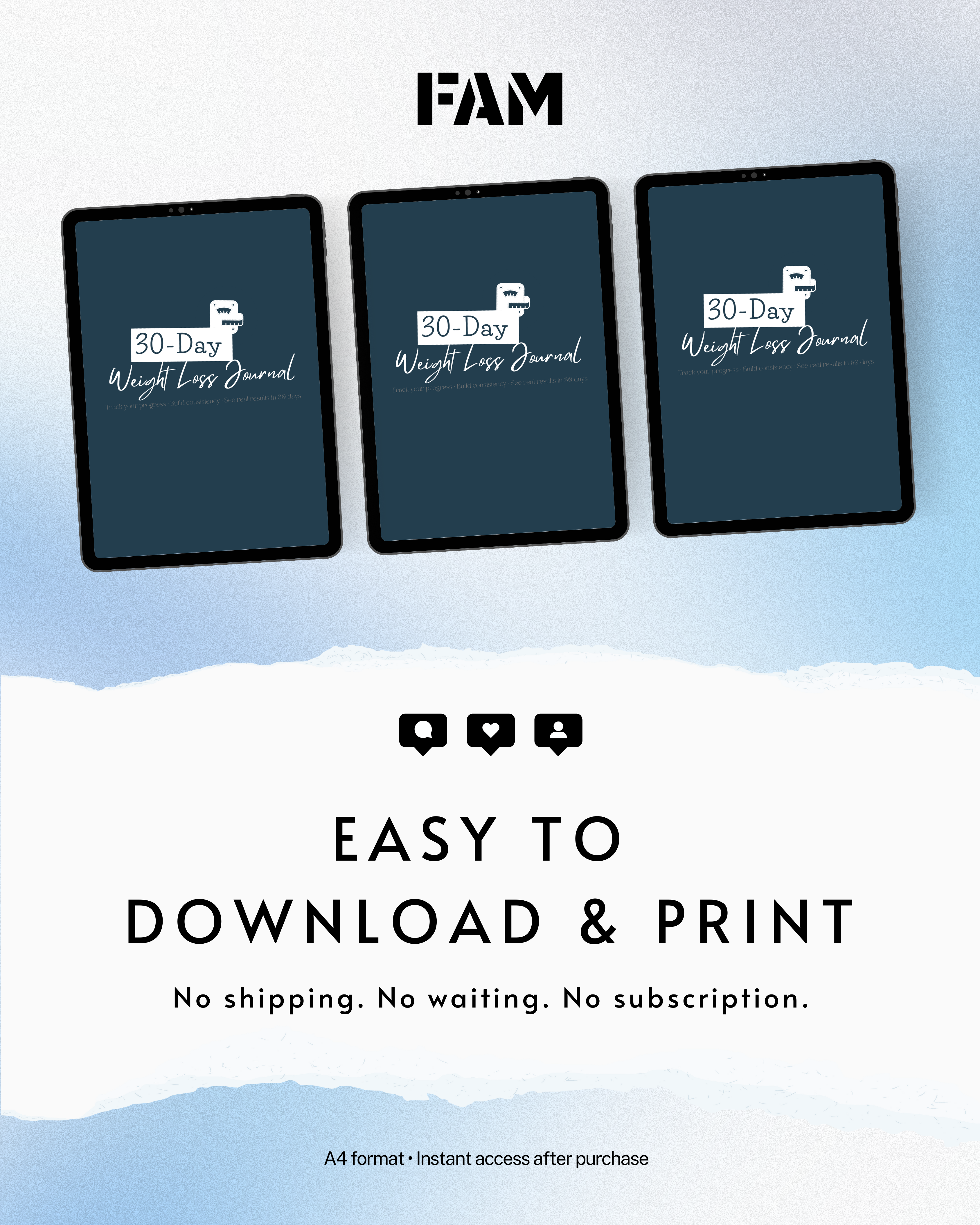 30-Day Weight Loss Journal – Stay Consistent. See Real Results 🔥📆